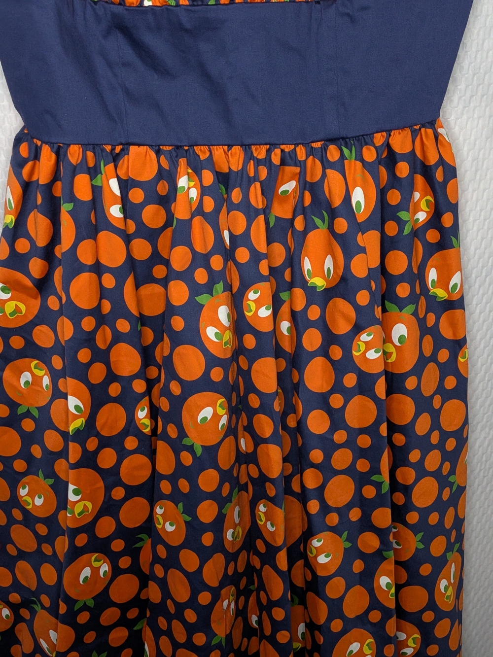 Disney Parks Orange Bird Polka Dot Sun Dress Navy Blue Women Large NWT Retro - Picture 3 of 12
